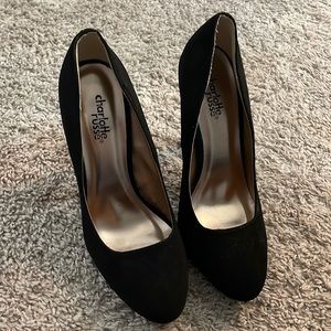 Black silk-like heels
